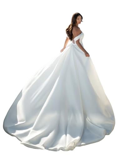 Long Sleeve Satin Wedding Dresses for Bride 2025 Mermaid Boho Beach Bridal Gowns with Slit