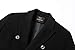 Men's Premium Wool Blend Double Breasted Long Pea Coat (Black, Small)