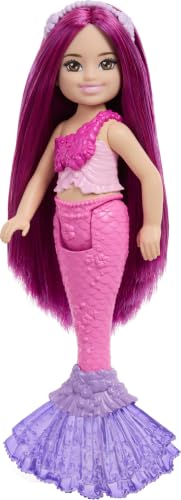 Barbie Chelsea Mermaid Small Doll (6-Inch) with Pink Hair Wearing Removable Crown Accessory, 6-inch Toy - image 5