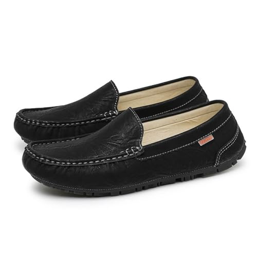 Round Toe Faux Leather Mens Loafers Shoe Moccasins Lightweight Flat Heel Flexible Casual Walking Slip On4