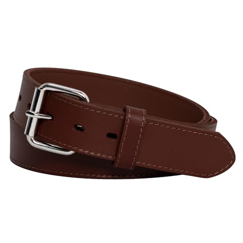 POYOLEE Concealed Carry CCW Leather Gun Belt | Top Grain Leather Belt for Gun Carry | Mens Heavy Duty EDC Belt 1 1/2-Inch