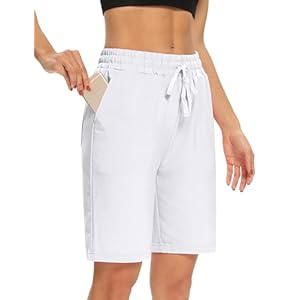 DIBAOLONG Womens Yoga Shorts Loose Comfy Drawstring Lounge Bermuda Shorts with 3 Pockets