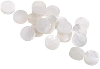 Musiclily Pro 6.35mm Natural Mother of Pearl Guitar Fretboard Inlay Dots, White Pearl (Set of 20)