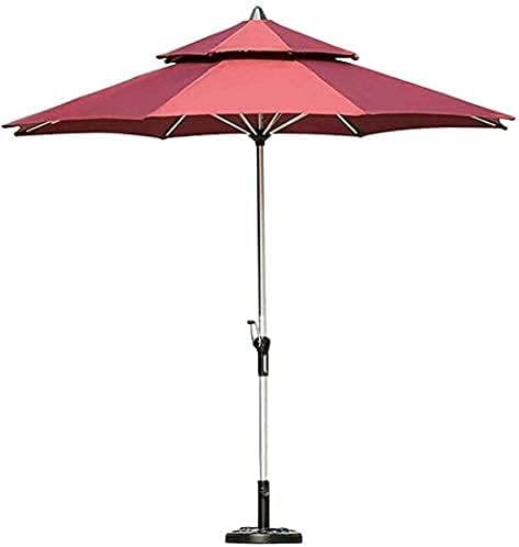 Parasol Beach Umbrella Sun Parasol Umbrella Garden Outdoor Patio Umbrella Table Market Umbrella with Base, Portable Offset Patio Umbrella for Poolside, Deck, Garden, Backyard, Pool (Wine Red) good