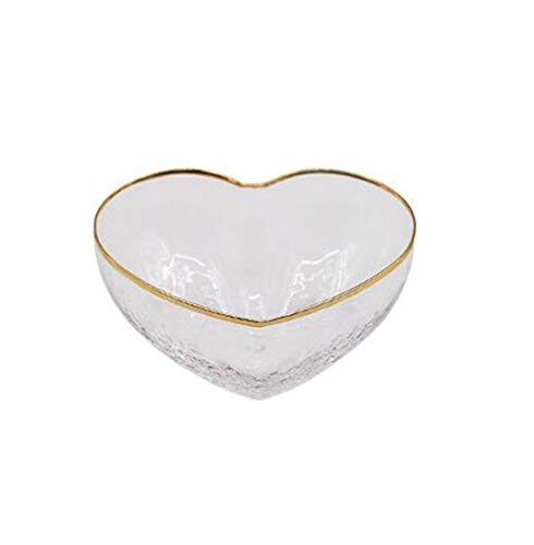 Phnom Penh Glass Bowl Dessert Bird's Nest Salad Bowl Fruit Plate Creative Transparent Heart Shape Breakfast Bowl (3.5 oz)