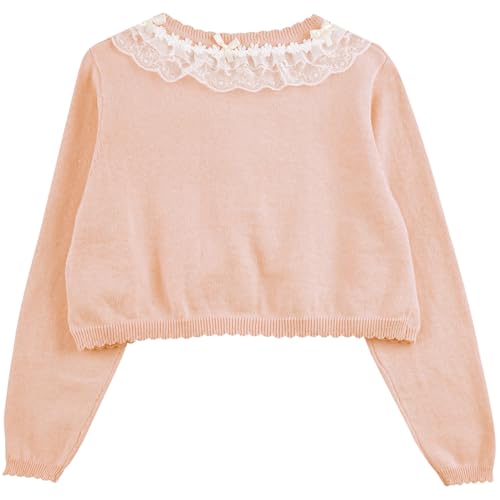 JEYPINMI Little Girls' Cropped Sweaters Tops Button Closure Bolero Cardigan Shrug Knitwear4