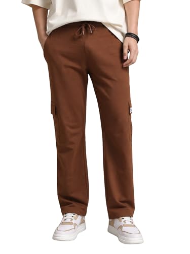 Image of Maniac Mens Solid Baggy Fit Cargo for Men - Streetwear Cargo Pant