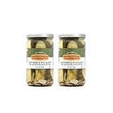 Mother’s Puckers - Classic Home-Style Garlic Dill Pickles - Crisp, Crunchy Gourmet Pickle Halves - non-GMO, Kosher, Sugar-Free, Gluten-Free 24oz Jar (2-pack)