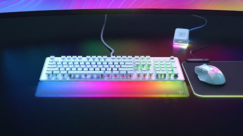 Turtle Beach Vulcan II Max – Optisch-mechanische PC-Tastatur, anpassbare RGB-Beleuchtung, Handballenauflage, lineare Titan II-Schalter, Aluminiumplatte – Weiß