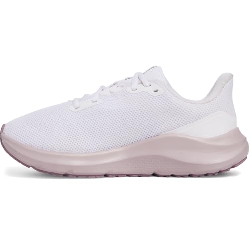 Under Armour Women's Charged Pursuit 4, (100) White/White/Purple Prime, 8, US