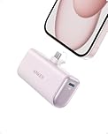 Anker Nano Power Bank, Mini Portable Charger with Built-In Foldable USB-C Connector, 5,000mAh Battery Pack 22.5W, For iPhone 16/15, Samsung S23 Series, Note20 Series, Huawei, iPad, AirPods, and More
