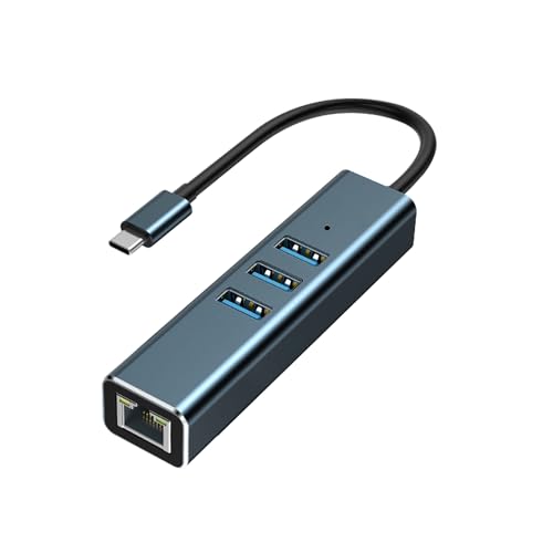 baolongking Adaptateur USB vers Ethernet, Hub USB 3.0 avec Adaptateur réseau LAN Gigabit RJ45 1000 Mbps, Adaptateur USB vers Ethernet avec 3 Ports USB 3.0...