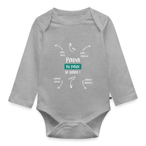 Annonce grossesse papa : body manches longues bébé bio avec mode d’emploi humoristique