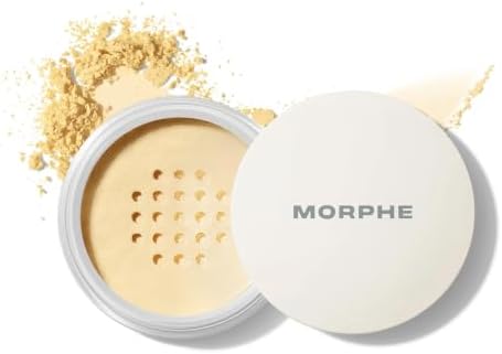 Morphe Bake & Set Setting Powder - Lightweight, Talc-Free Finishing Powder for Face Makeup with a Soft, Natural Finish - Minimizes Shine for Up to 24HR - Banana (0.31 oz)