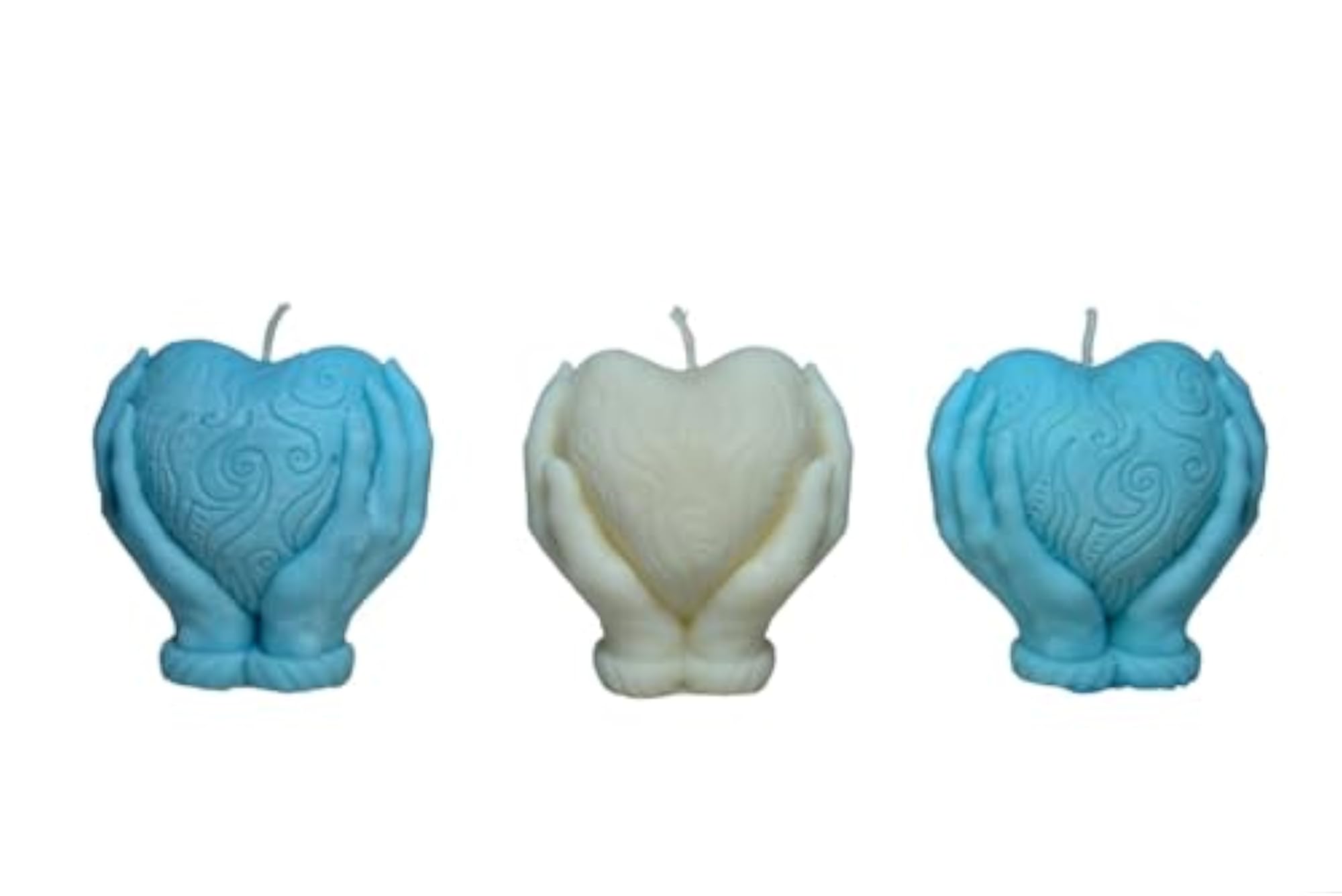Heart-Shaped Decorative Candle, White