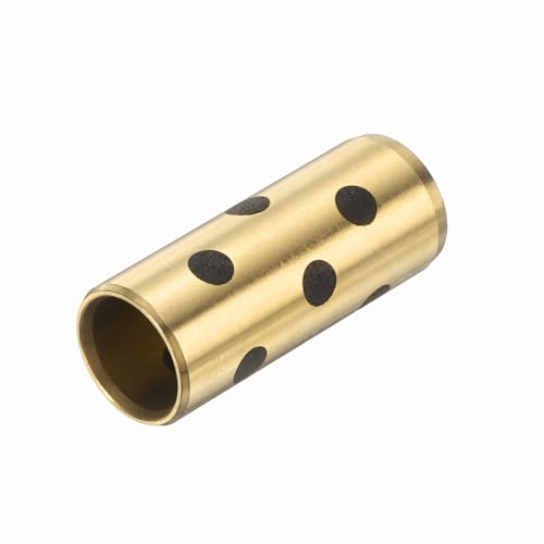 QUARKZMAN 5 Stück Ärmellager 8mm Bohrung x 10mm Außendurchmesser x 25mm Höhe, Gewickelte Öllose Buchsen Messing Graphit, JDB Öllose Graphit Schmierguss Messing Buchse