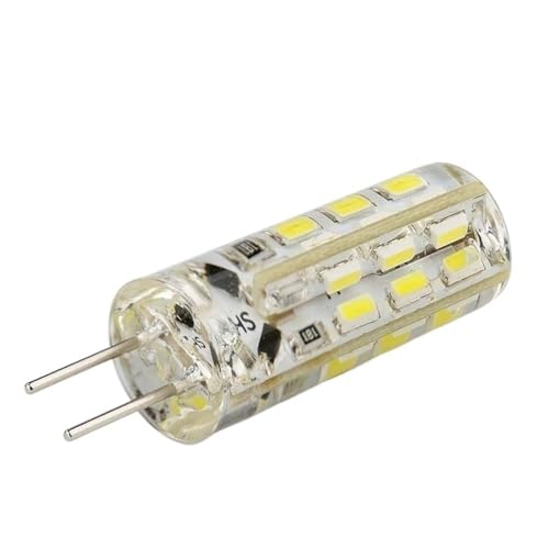 HHF Home Lighting, 10-Pack, Mini LED Corm Bulb DC12V G4 2W 24LED-3014 Silicone Crystal Lamp Light Source(White)