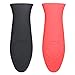 Hot Handle Holder, 2Pcs Heat Protecting Silicone Handle Cover, Non Slip Hot resistant Pot Holder Sleeves for Cast Iron Skillets and Metal Frying Pans, for Cooking, Kitchen (Red & Black)