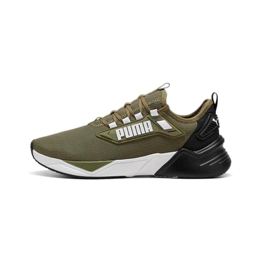 PUMA Erwachsene Retaliate 3 Laufschuhe 43, Olive Black Green