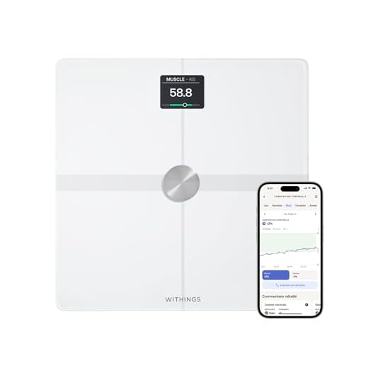 WITHINGS Body Smart - Balance connectée avec composition corporelle avancée (Poids, Masse grasse/Musculaire/Osseuse, Eau, Indice de graisse viscérale), Balance pèse personne WiFi et Bluetooth