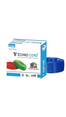 Image of TechnoCord pvc Insulated Wire 90 Meter Copper Wire (BLUE, 1.00 SQ MM)