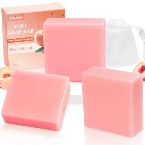Image of Yoni Soap Bar Yoni wash for Women PH Balance, 3Pack Gentle V Cleansing Intimate Soap Feminine Wash Eliminates Odor Moisturizing, vaginal soap Bath Soap (peach Juice)