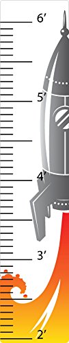 Larger Than Life Prints 736846605290 Rocket Growth Chart for Kids, Multi-Color