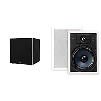 Polk Audio RC85i Sound Ceiling Mount Speakers, White & Polk Audio PSW10 Floor Standing Subwoofer, Black