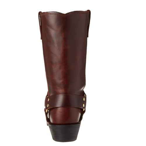 Motorcycle Boots Men Harness Straps Mid Calf Pull On Boots for Men Pu Leather Men's Western Boots3