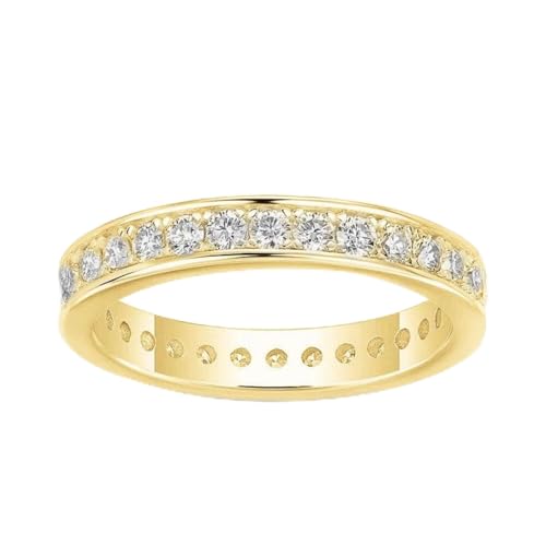 Bague moissanite empilable alliance mariage argent plaqué or 925
