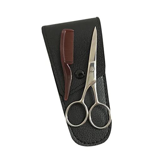 HONMEET Stainless Steel Eyebrow Scissor Set 2 Piece Kit Beard Trimmer Scissors Professional Eyebrow Trimmer Kit for Men
