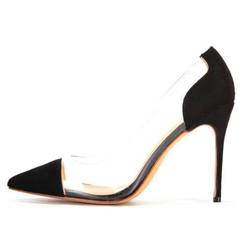 UP2STEP Women Sexy Clear Pumps Pointed Toe Stiletto Slip On High Heels Party Wedding Dressy Basic Shoes2