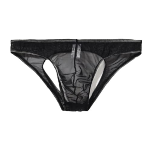 Evankin Men's Brief Underwear with Mesh See Through Jockstrap Thong Underpants Ice Silk Sexy Low Waisted Underwear