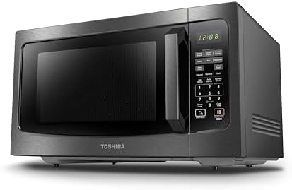 TOSHIBA ML-EM45P(BS) Countertop Microwave Oven with Smart Sensor and Position Memory Turntable, Memory Function, 1.6 Cu.ft with 13.6 inch Removable Turntable, Black Stainless Steel, 1200W
