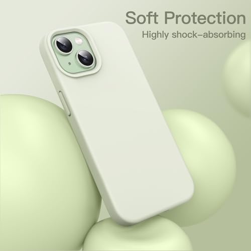 Image of JETech Silicone Cover Case for iPhone 15 6.1-Inch, Silky-Soft Touch Full-Body Protective Phone Case, Shockproof Cover (Green)