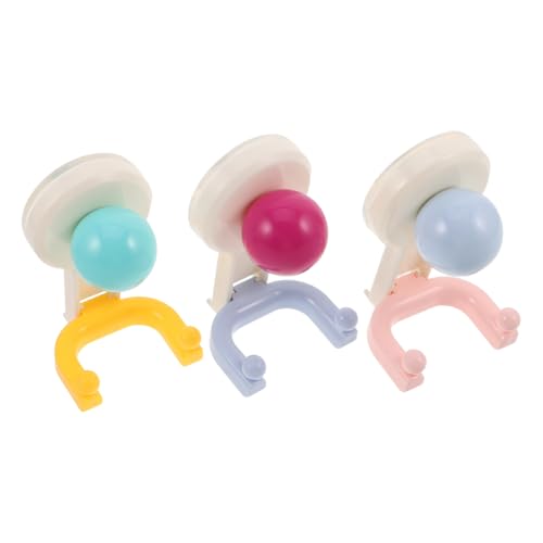 INOOMP 3pcs Suction Cup Hooks No Drill Wall Hooks for Hanging Towels Bags and Clothes Stylish Design for Bathroom Kitchen Bedroom Smooth Surfaces