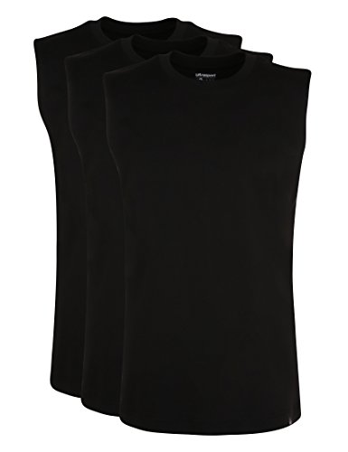 Ultrasport Herren Sport Freizeit Tank Shirt Ärmellos Tankshirt, Schwarz, L