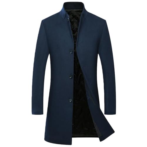 Trench homme en laine col montant parfait pour aller au bureau en hiver