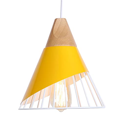 Plafonniers suspendus orange et jaune style scandinave rétro