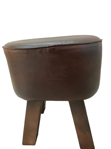 Leather's Land Genuine Leather Bench, Bench, Wooden Stool.