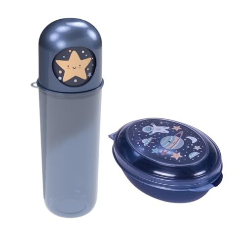 Kit Porta Escova Dental Case Estojo Ludico + Saboneteira Infantil Escola Viagem (Astronauta)