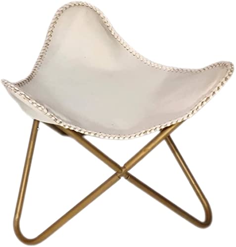 Sillón Plegable Vintage Beige con Estructura Dorada miniatura 4