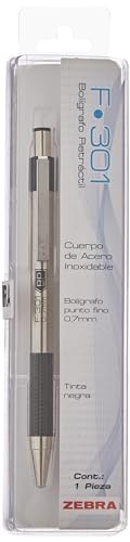 ZEBRA BOLIGRAFO METALICO F-301 PRETO ESTOJO PET CX/01 (7020)