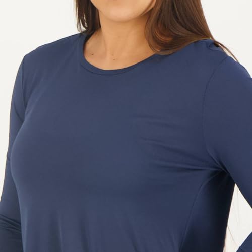 Camiseta Hering Manga Longa Esportiva Easy Feminina Marinho