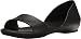 crocs Women's Lina Dorsay Flat Sandal, Black, 9 M US