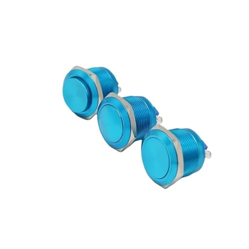 Interrupteur bouton-poussoir 22mm étanche bleu à tête haute alu