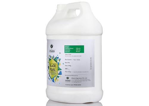 Image of Utkarsh Black Pearl - L (Biologically Activated Liquid Humic Acid 12% & 3% Fulvic Acid), Promotes Plants Growth, Stronger Roots, Improves Flowering & Fruiting, Biostimulant (10 Ltr; Pack of 2 of 5 L)