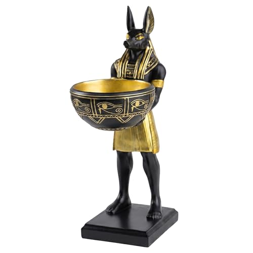 Statue égyptienne d'Anubis avec coupe dorée pour offrir en cadeau