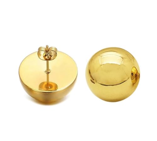 Stainless Steel Half Ball Round Dome Stud High Polished Earring for Women 10mm / 12mm / 14mm / 16mm / 18mm / 20mm / 24mm