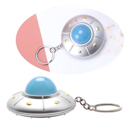 BOLOUY Keyring LED Light Flying Saucer Keychain Creative Model Pendant Jewelry for Children and Adults